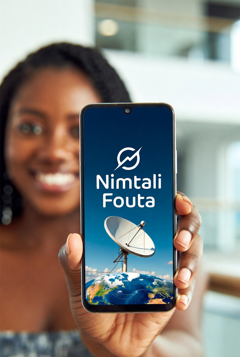 Vue du Fouta Djallon avec une antenne satellite